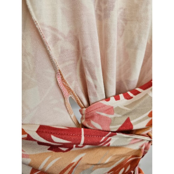 NWT Tori Richard Honolulu Oyster Adrift 100% Silk Wrap Dress Size 6 - Picture 7 of 9